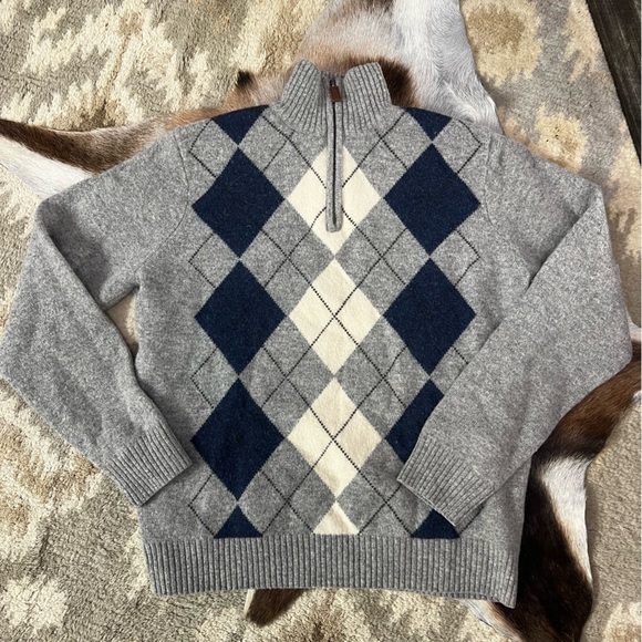 J.Crew Quarter Zip Up 100% Lambswool - Picture 1 of 2